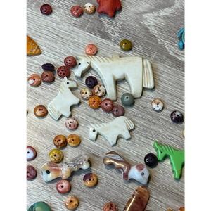 Gemstone Mixed Fetish Beads Zuni Style Southwestern Totem Animal Guardian Horse
